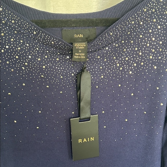 NTW! Chic Navy Blue Women's Sweater with Embellishments - Picture 2 of 7